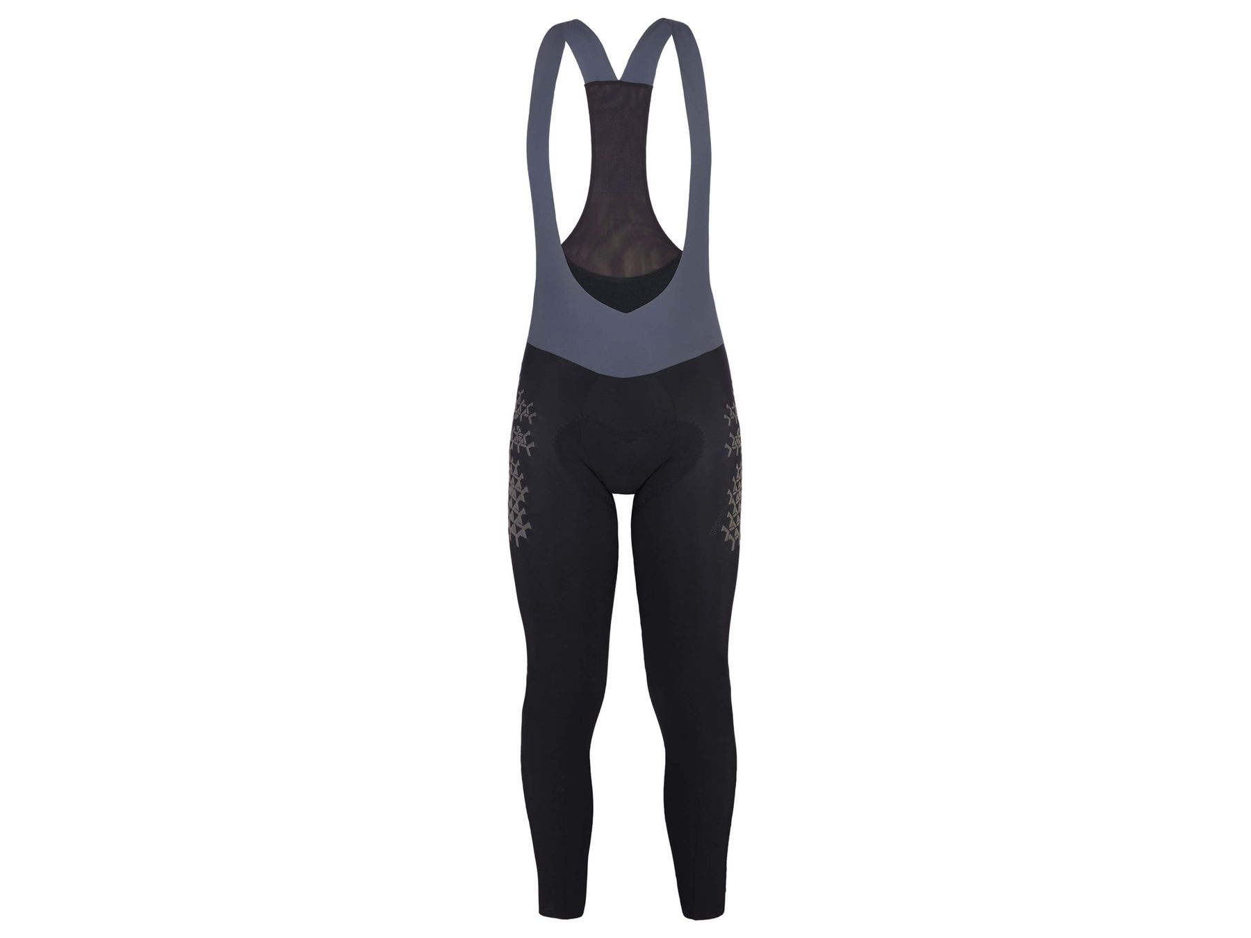Q36.5 grid skin women's winter bib tights with micro-fleece and DWR treatment.