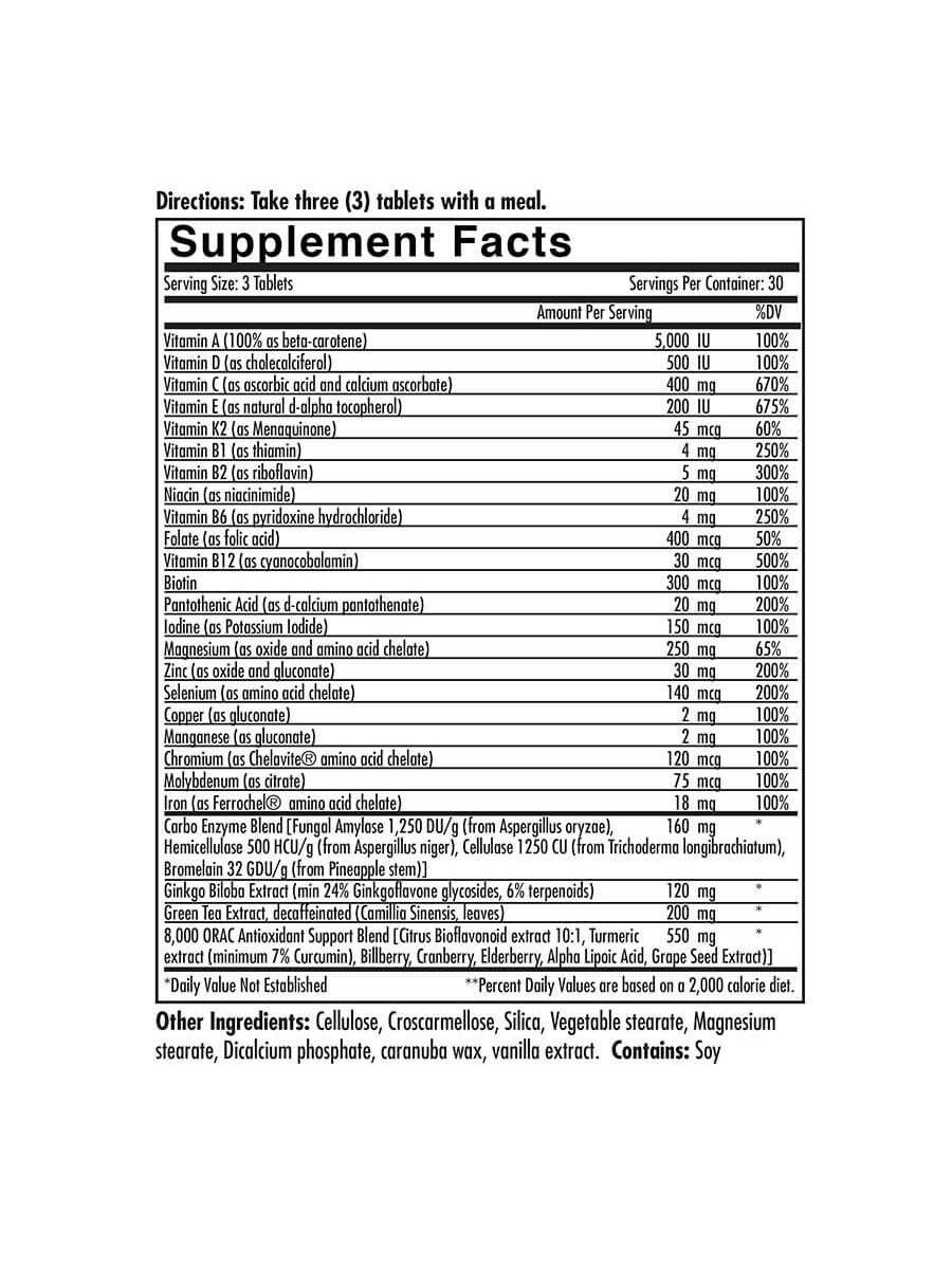 Ingredients for MultiV from First Endurance
