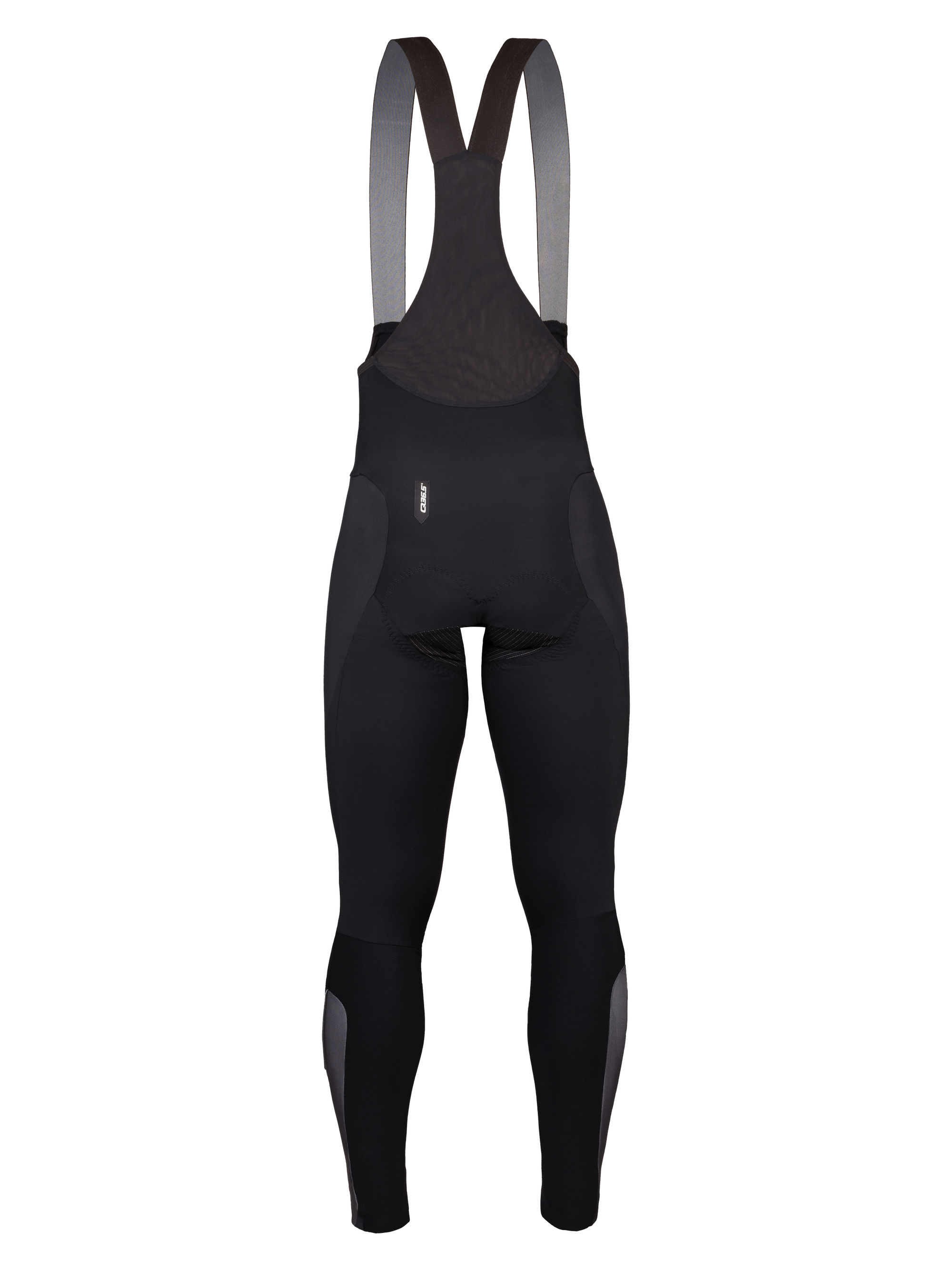 Back view of Q36.5 Winter Bib Tights, showing the snug fit and ergonomic design.