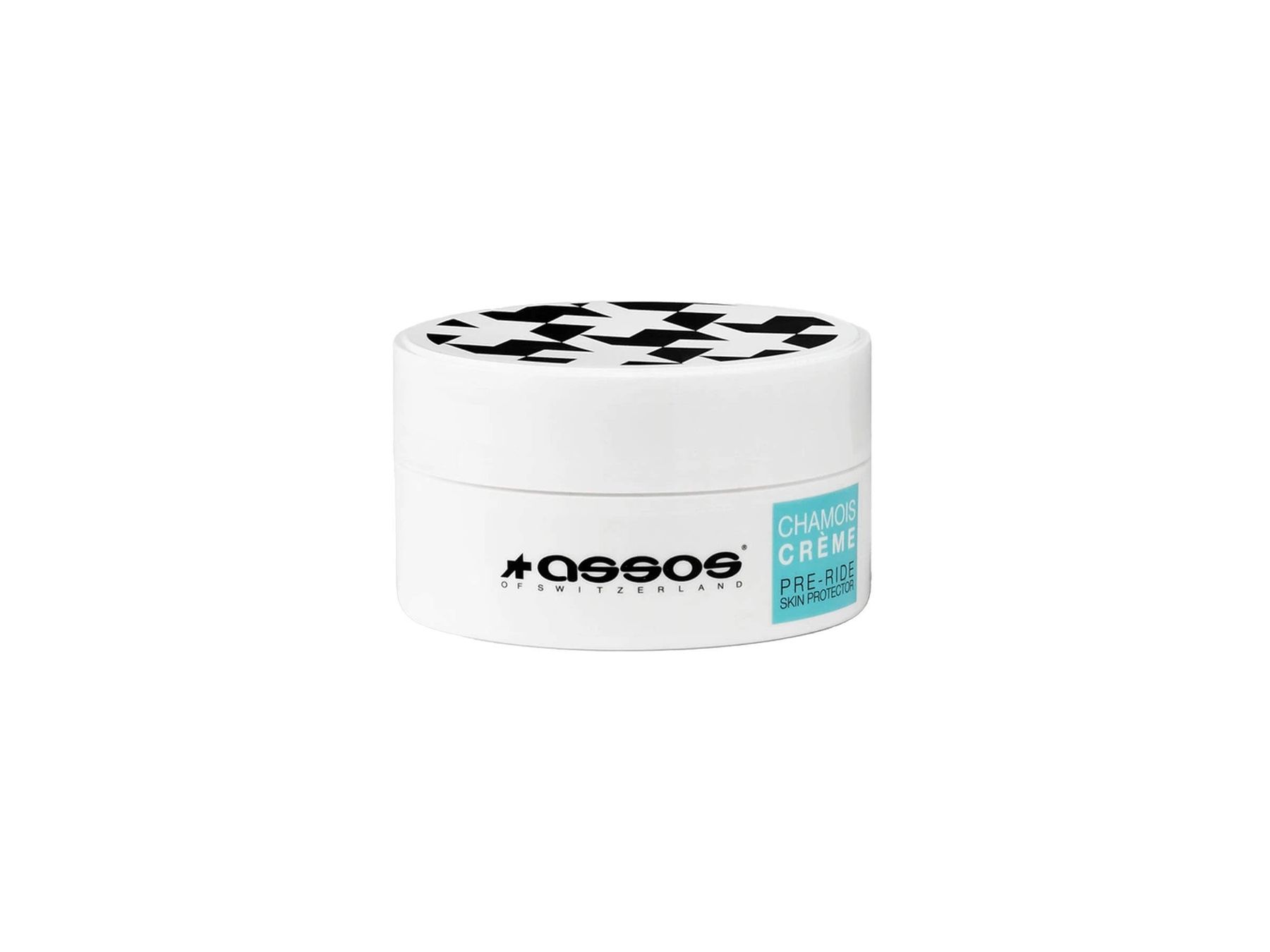 A jar of cream on a white background, ideal for pre-ride hydration, replenishment, and protection against cycling friction-caused irritation.