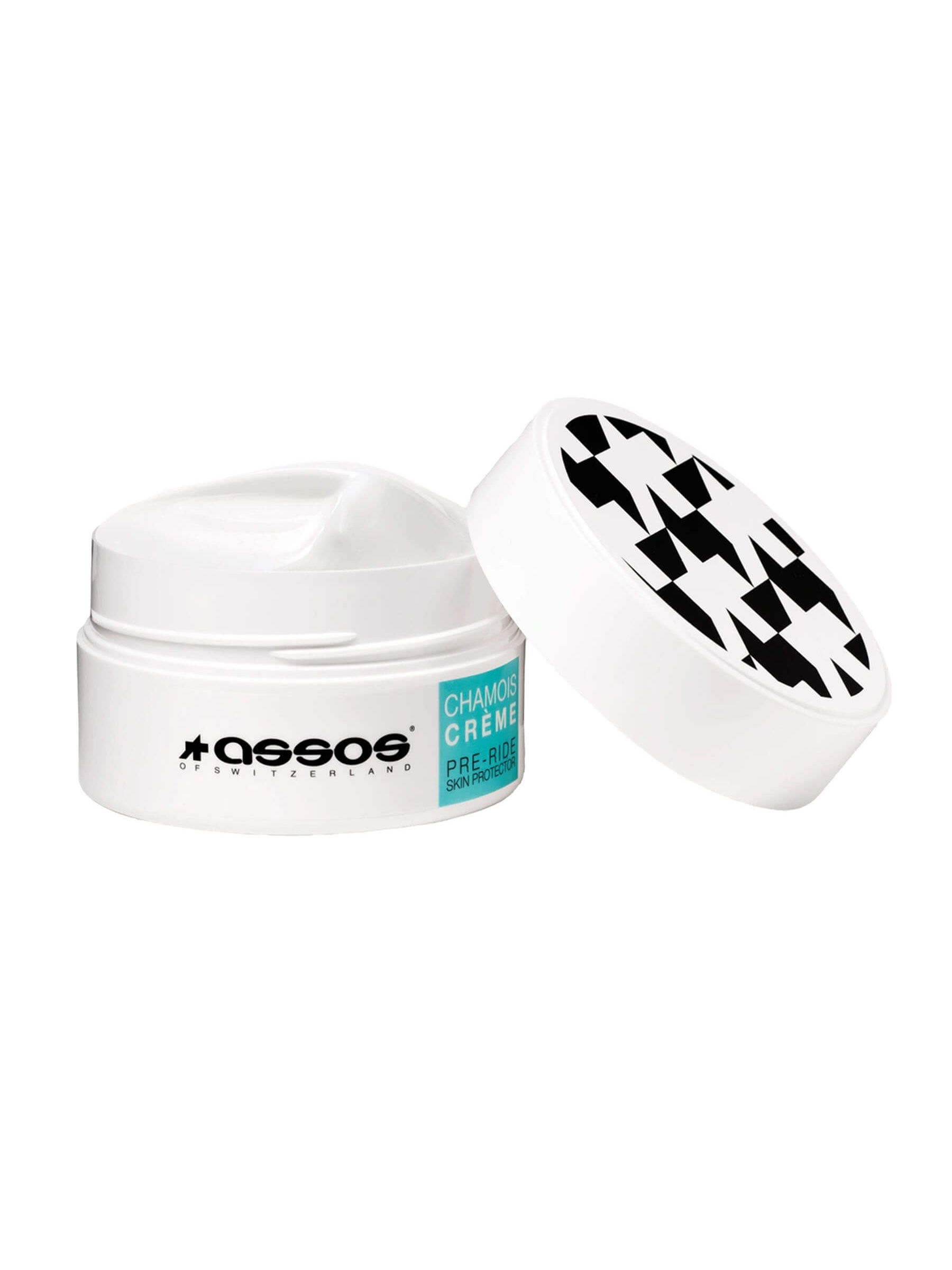 A jar of cream on a white background, ideal for pre-ride hydration, replenishment, and protection against cycling friction-caused irritation.