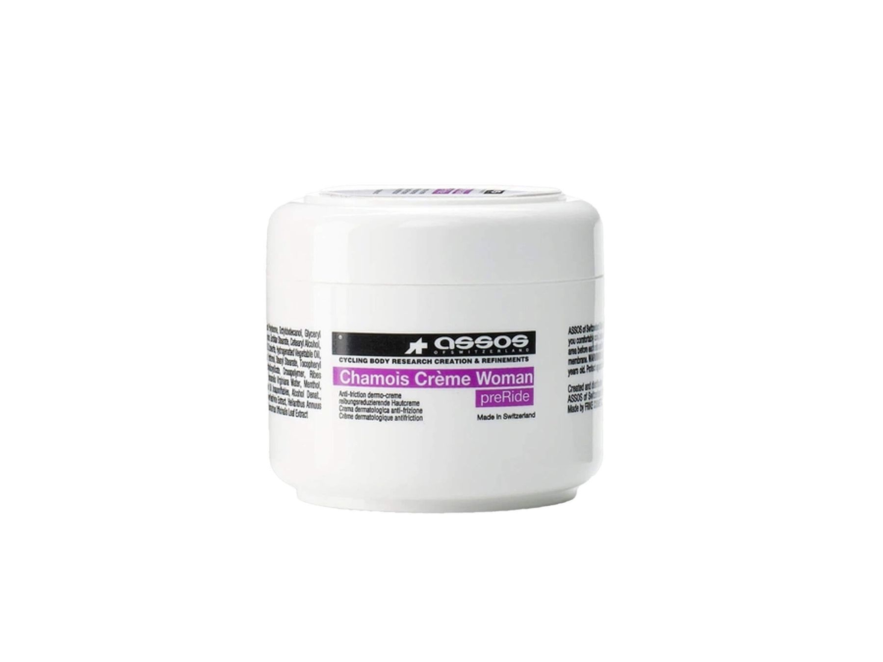 A jar of cream on a white background, ideal for pre-ride hydration, replenishment, and protection against cycling friction-caused irritation.