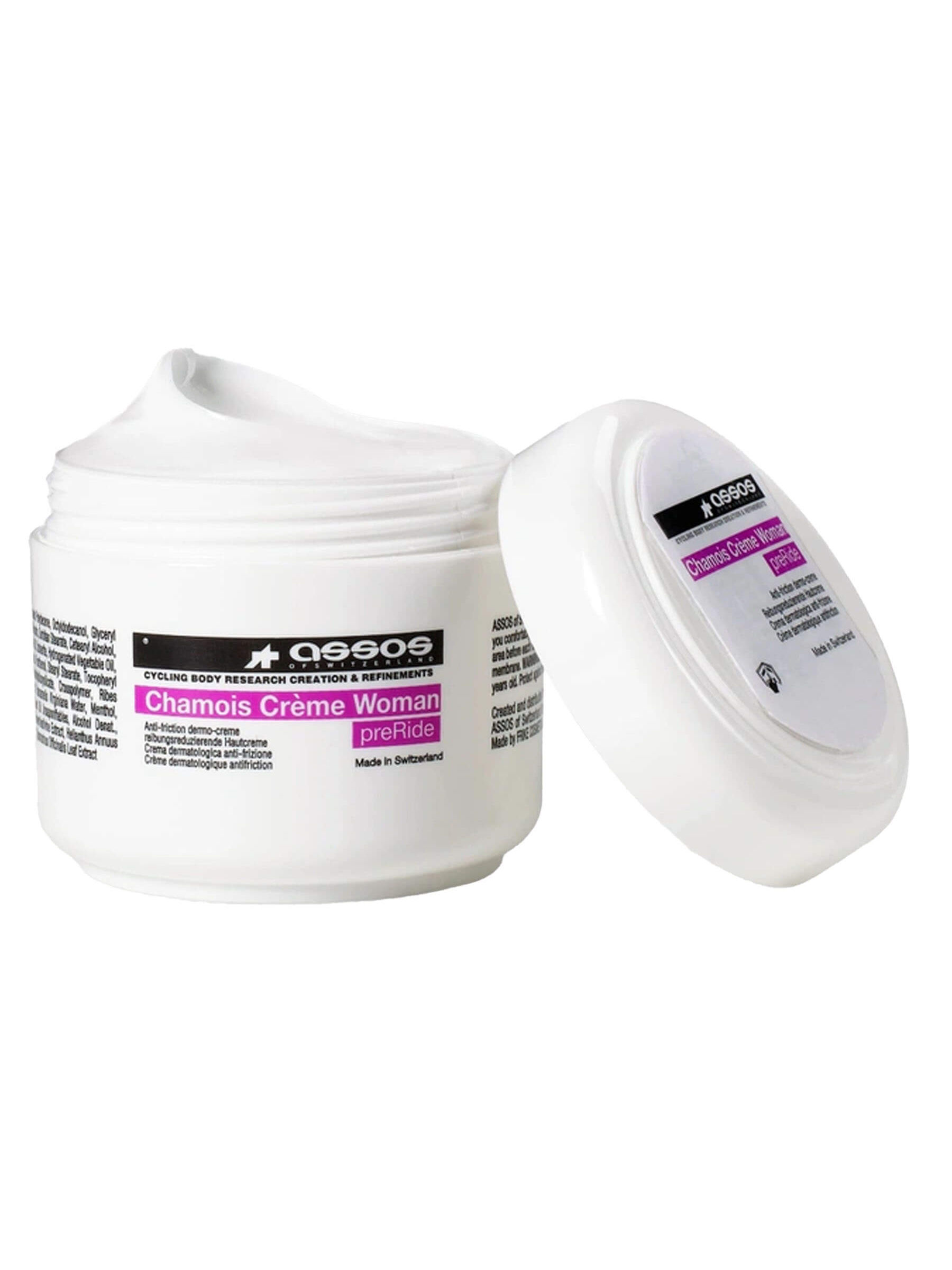 A jar of cream on a white background, ideal for pre-ride hydration, replenishment, and protection against cycling friction-caused irritation.