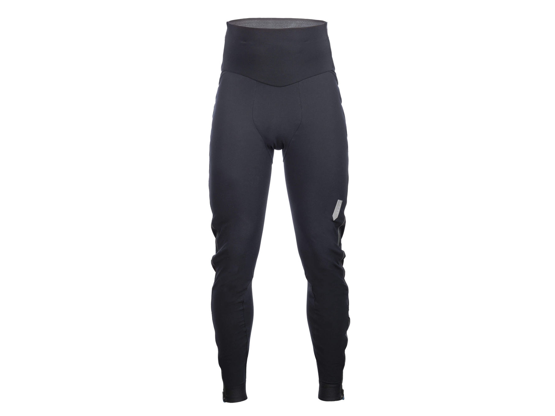 Front view of Q36.5 Winter Overtights showing the high waist and reflective logo.