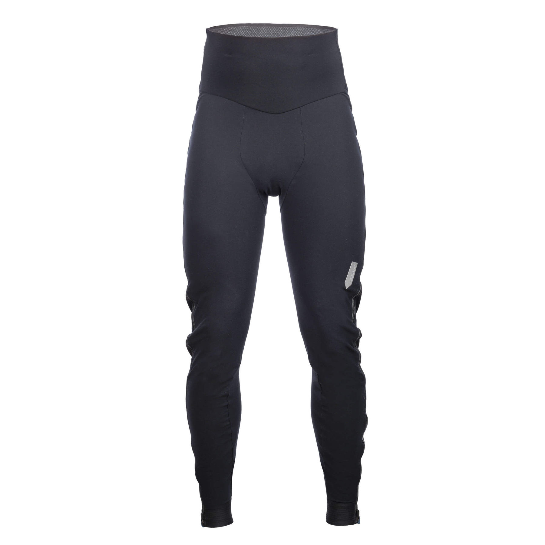 Front view of Q36.5 Winter Overtights showing the high waist and reflective logo.