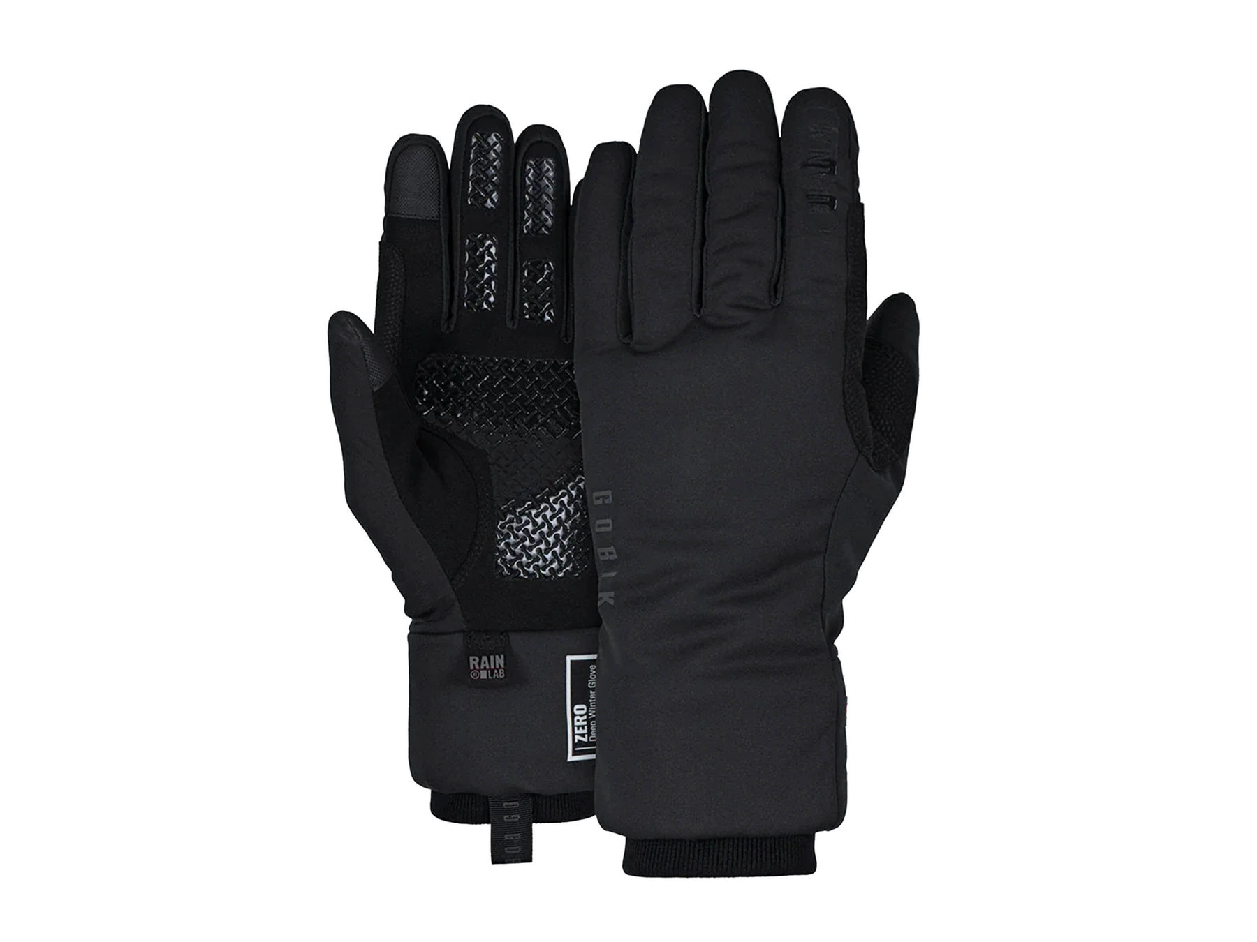Unisex GOBIK Primaloft gloves, black with textured grip and reflective elements for winter cycling.