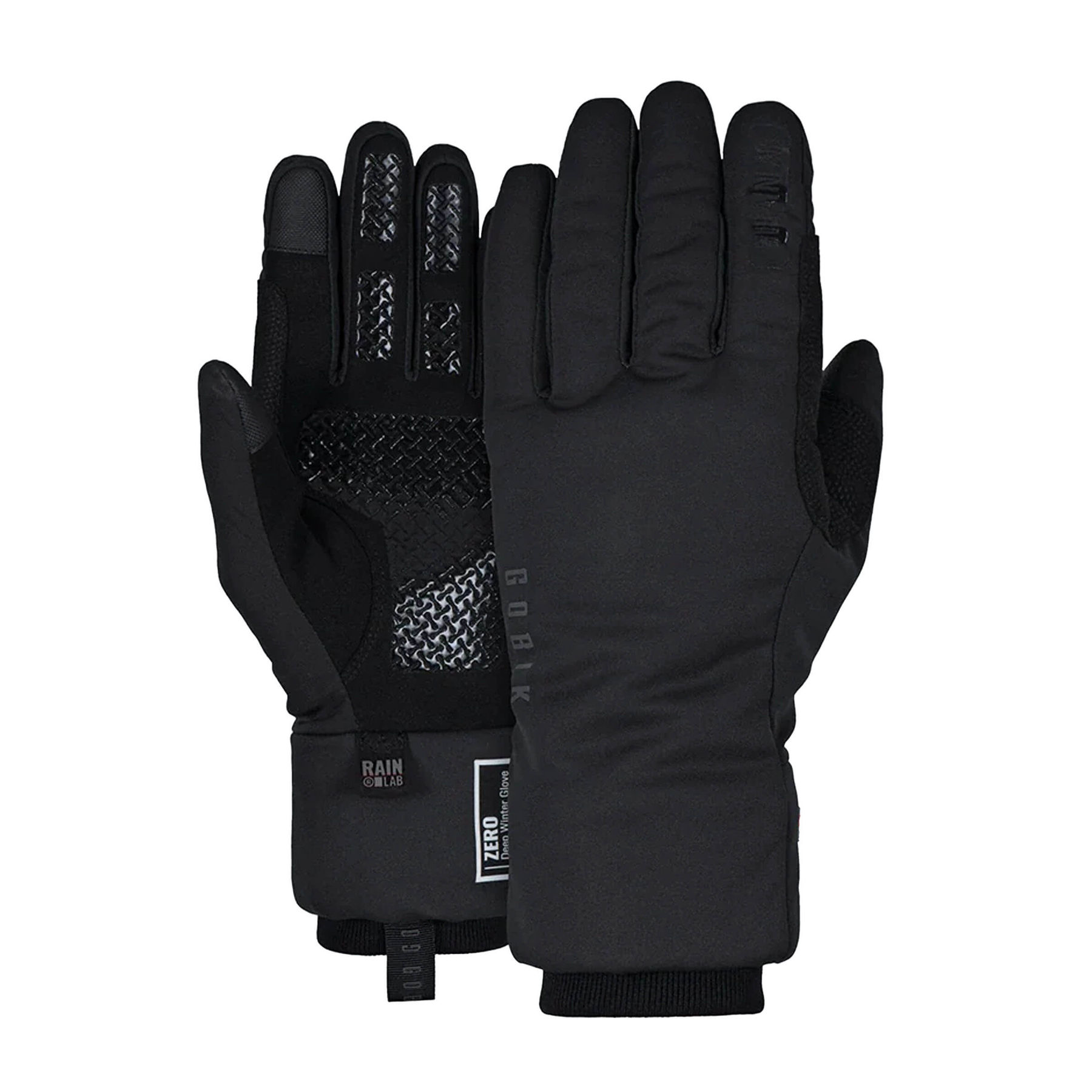 Unisex GOBIK Primaloft gloves, black with textured grip and reflective elements for winter cycling.